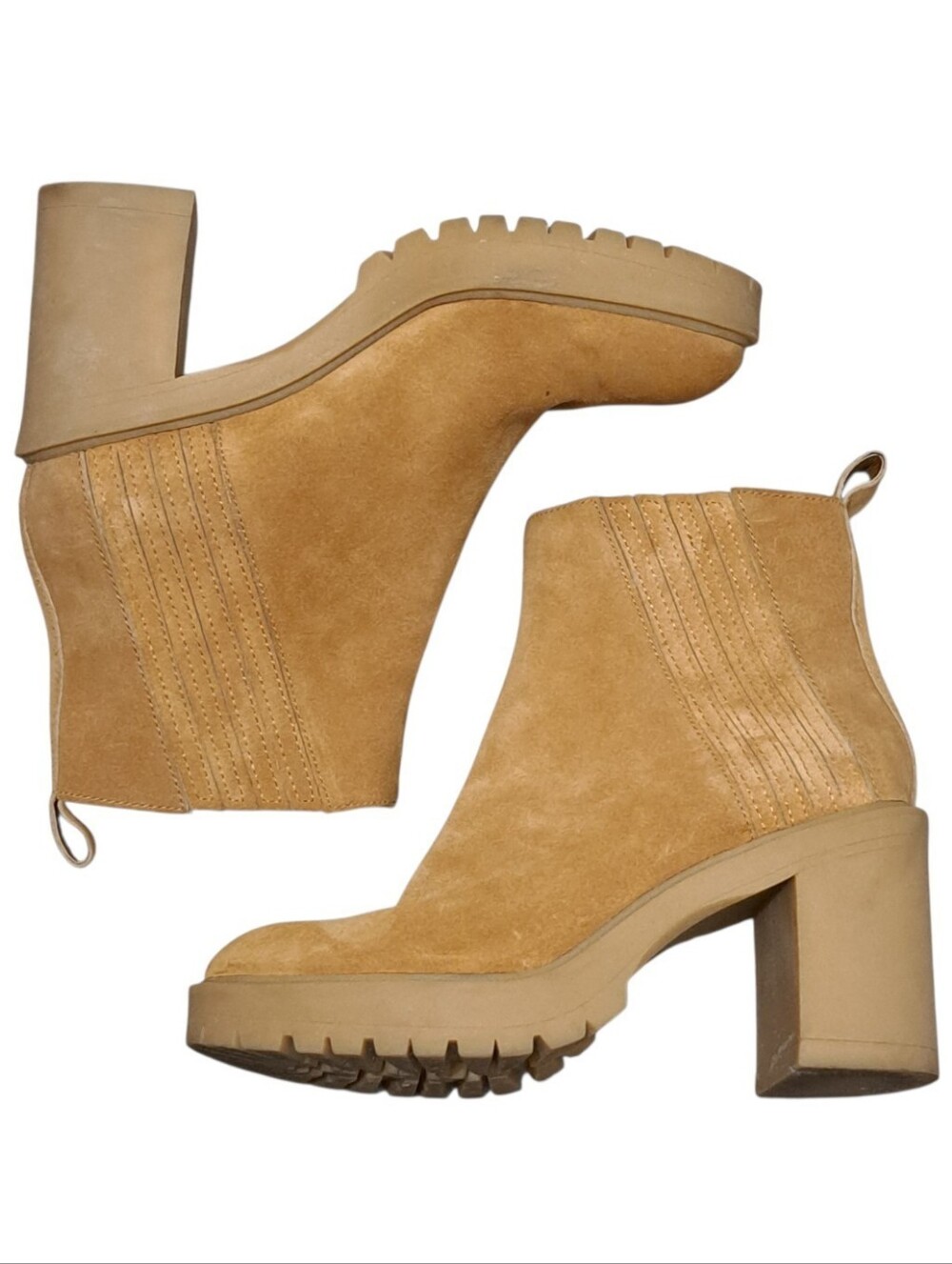 Dolce Vita Celia Leather Suede Western Chic Ankle High Boots Size 10 Brown